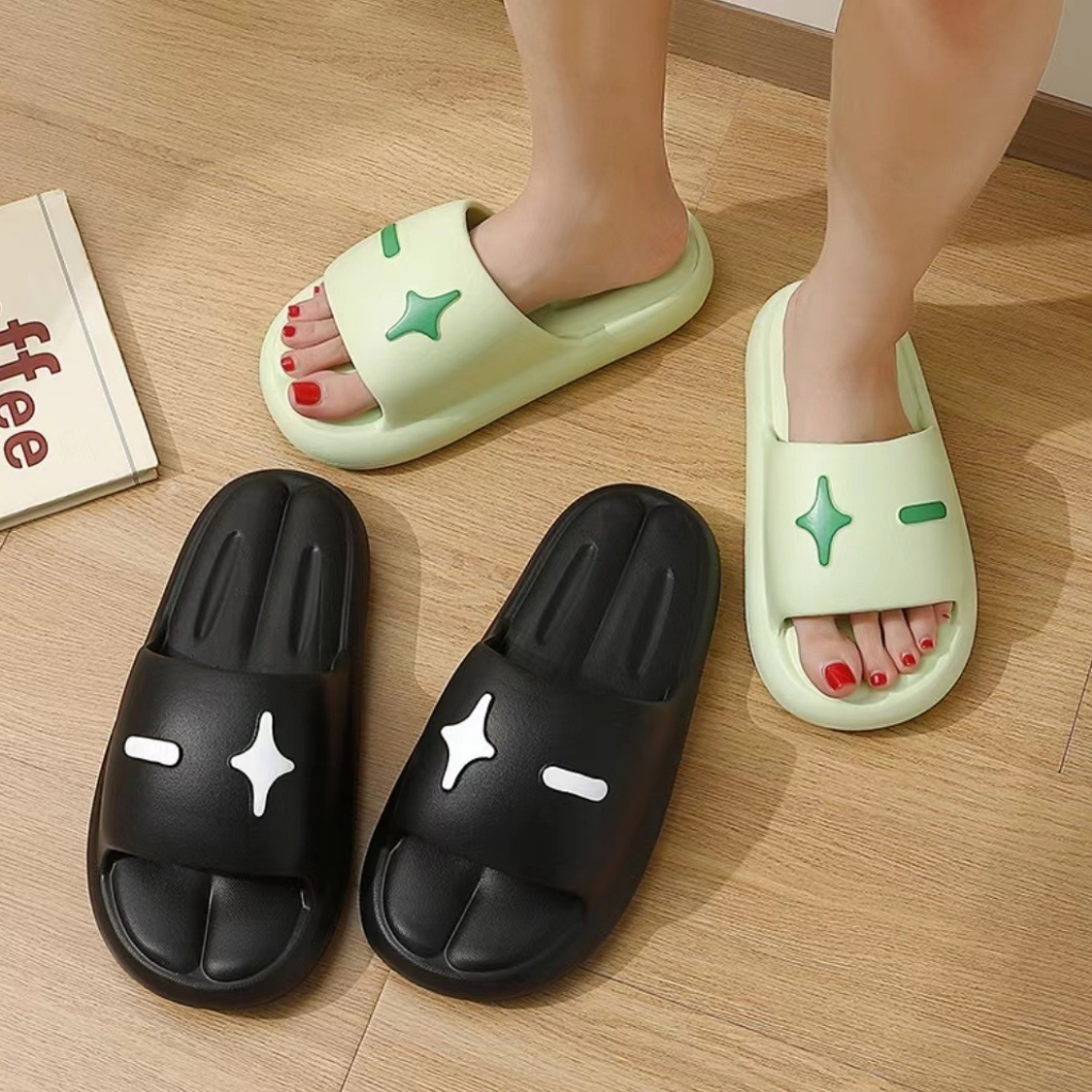 Sandal Jelly Slop Wanita EVA Kamar Mandi Anti Licin Selop Wanita Nyaman Slipper Korea Soft Rubber Non Slip Flip Flop Rumah Sendal Kekinian Selop Comfortable PVC 323