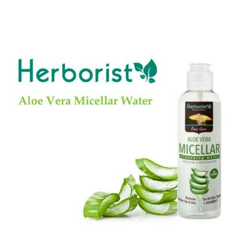 `ღ´ PHINKL `ღ´ Herborist micellar Aloe Vera bahan alami dari lidah buaya pembersih wajah sekali usap untuk angkat bedak foundation