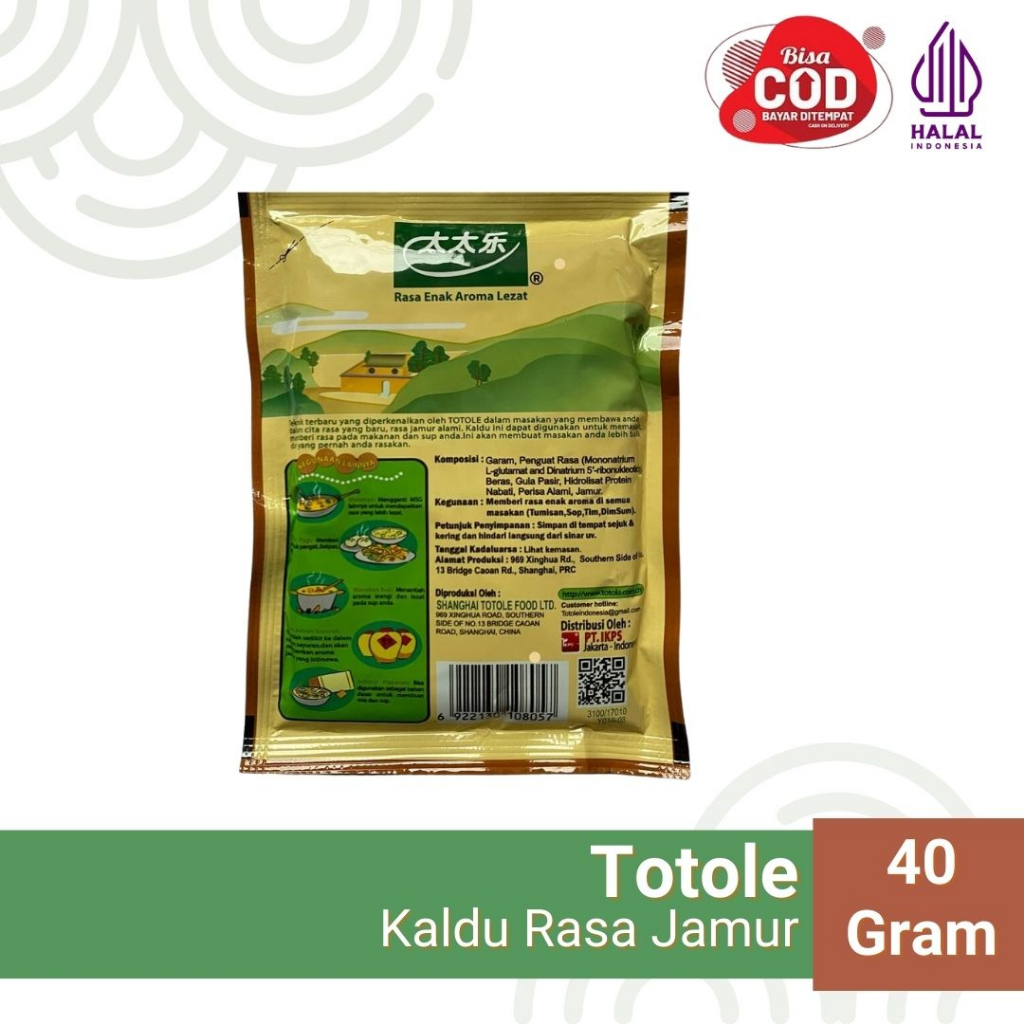 Kaldu Jamur Totole 40gr - Kaldu Jamur Vegan - HALAL