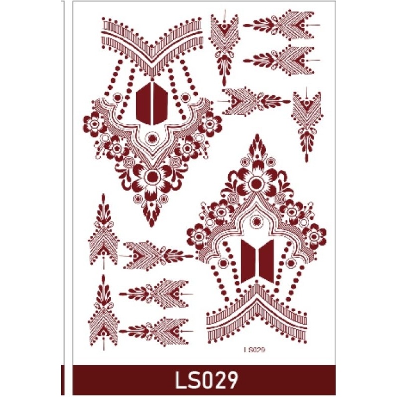 henna instan merah maroon motif lengkap VOL 1