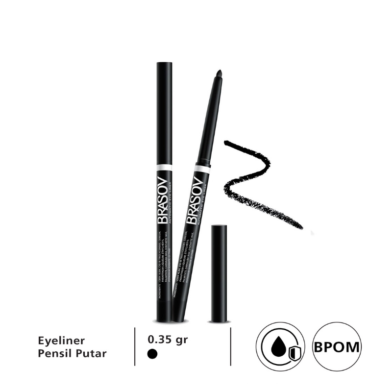 BRASOV Pensil Automatic Eyeliner Tahan Air GREY| WHITE| BLACK0.35G