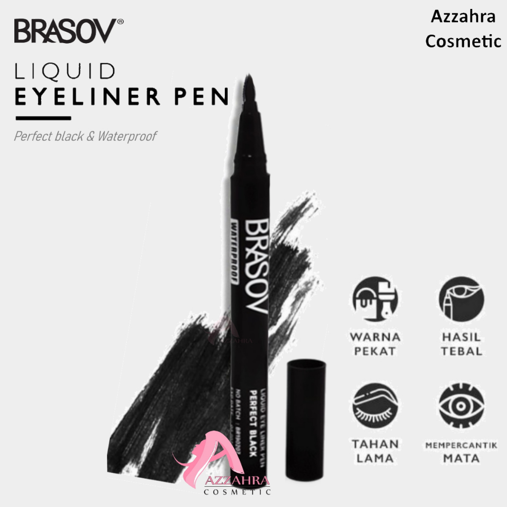 BRASOV Pulpen Eyeliner Netto 2 ML Perfect Black Waterproof Liquid Eye Liner Pen XX-CT Hitam