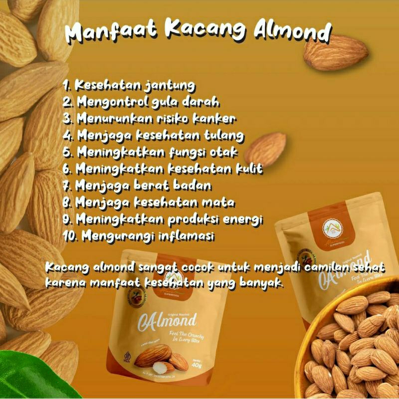 Alaric Superfood Almond panggang premium