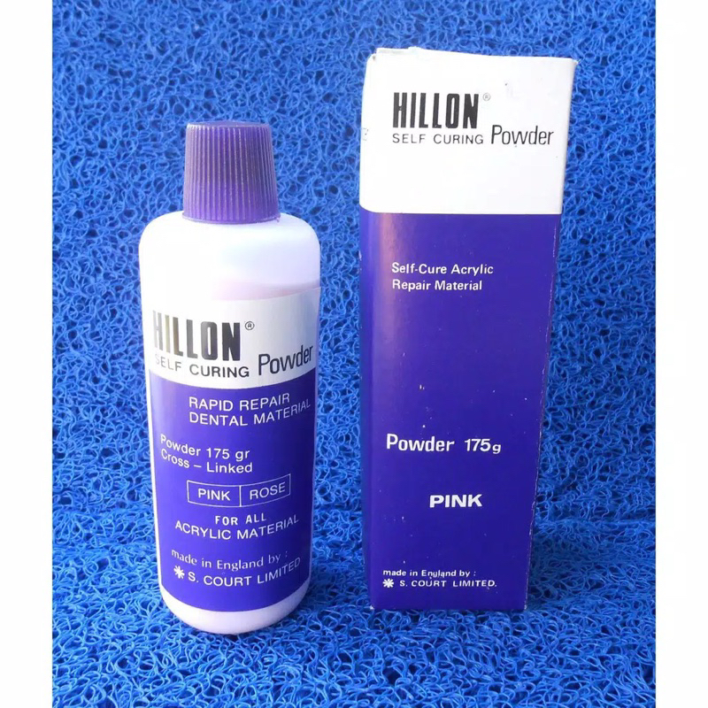 Hillon Powder Self Curing 175gr Pink, Serat/Veined, Bubuk Acrylic