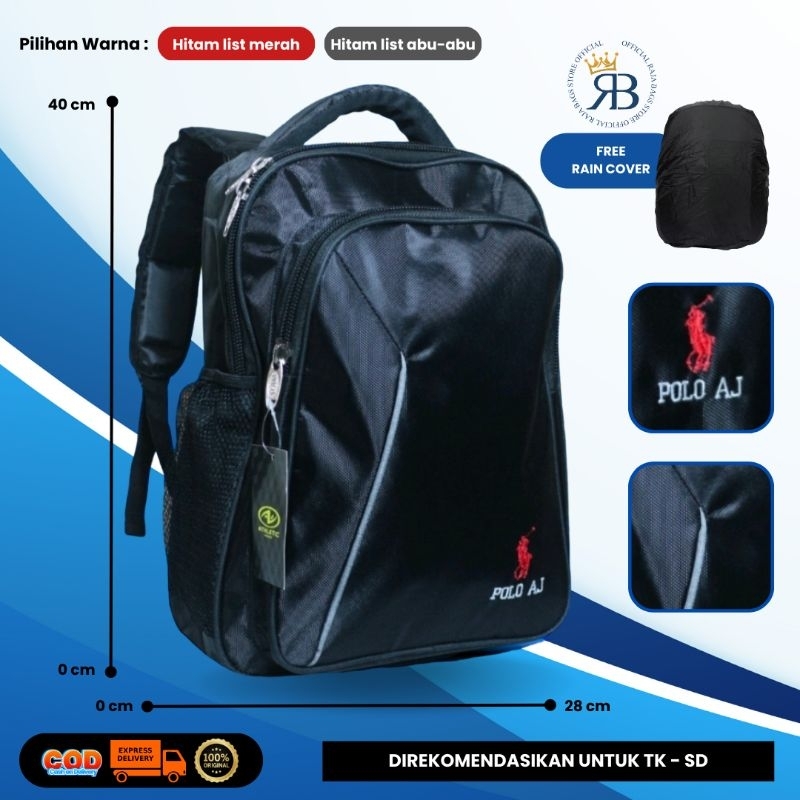 Tas Ransel Polo AJ/Tas Sekolah Polo Untuk TK-SD/Tas Laptop Polo Unisex