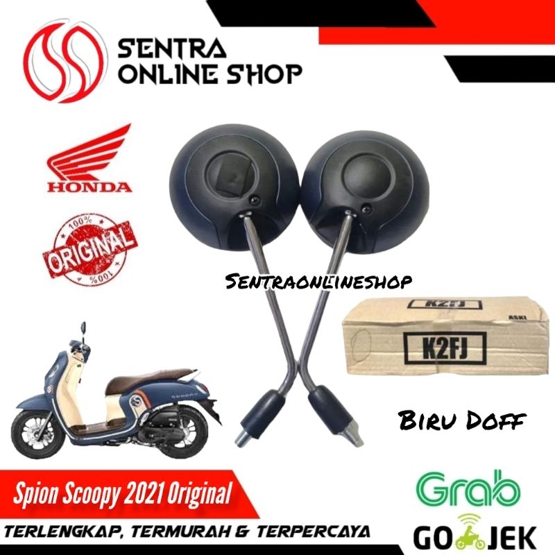 Kaca spion scoopy 2021 k2f biru doff dop original