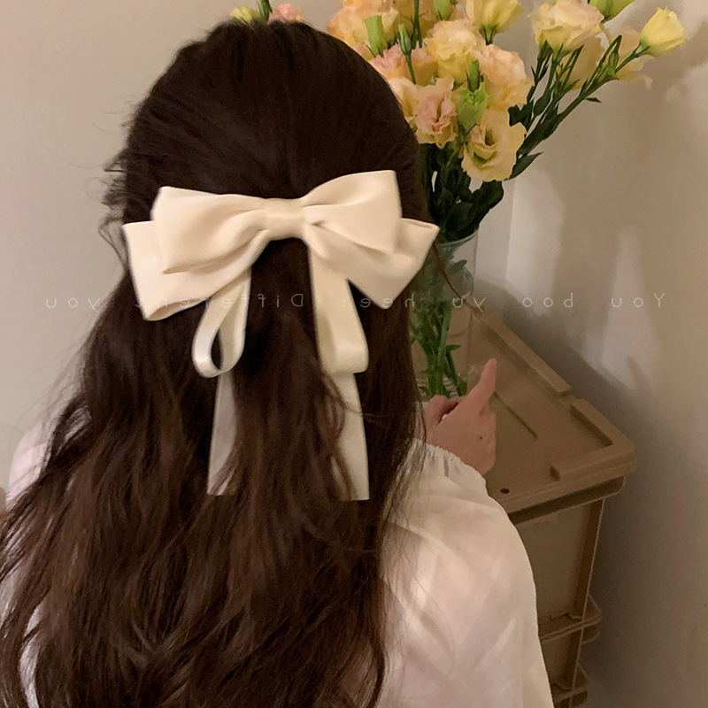 PITA RAMBUT RIBBON KOREA JEPIT Long DOUBLE BOW HAIRCLIP JEPITAN RIBBON PANJANG KLIP KOREA FAIRY DREAMY GIRLY FEMINIM WANITA CEWEK AKSESORIS HITAM PUTIH