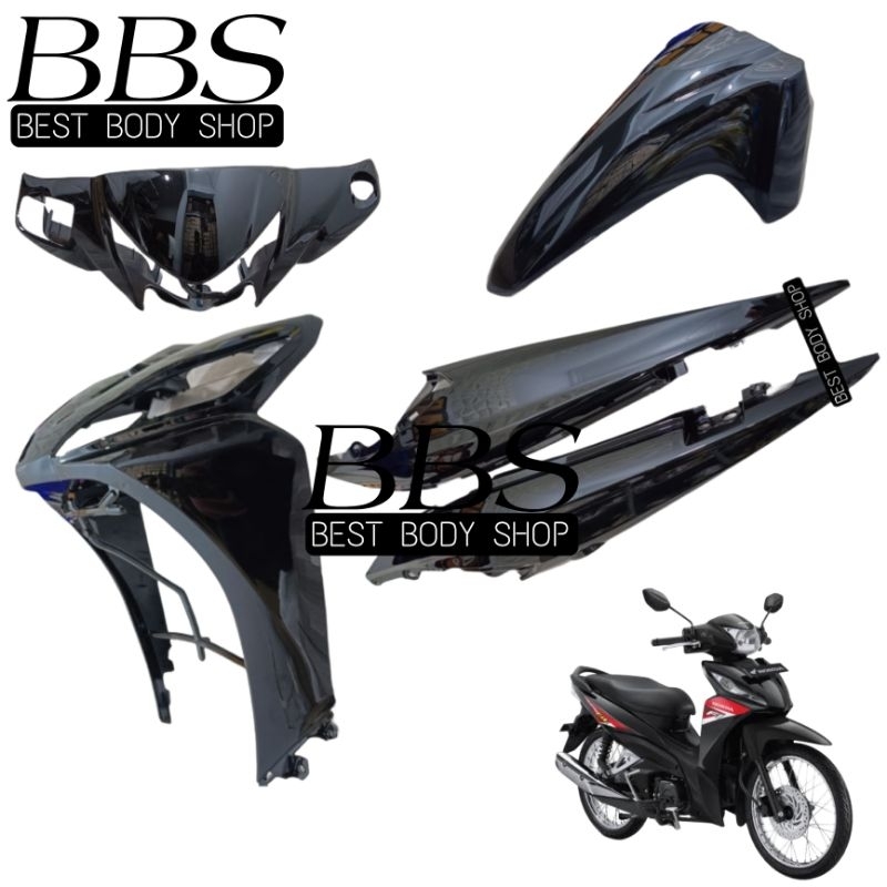 Full Cover Body Halus Honda Revo Fit Fi | Full Set Bodi Halus Revo Fit Injection Warna Hitam