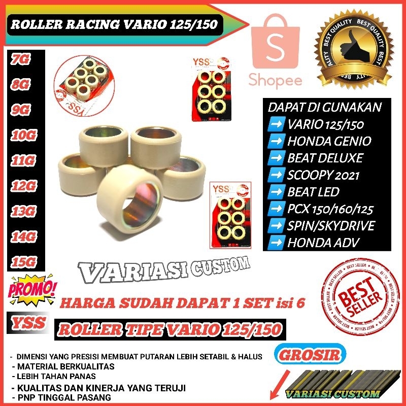 ROLLER ROLER LOLER YS125 VARIO 125 VARIO 150 GENIO BEAT DELUXE BEAT 2020 SCOOPY 2021 PCX 150 9 10 11 12 13 14 15 GRAM GR YS