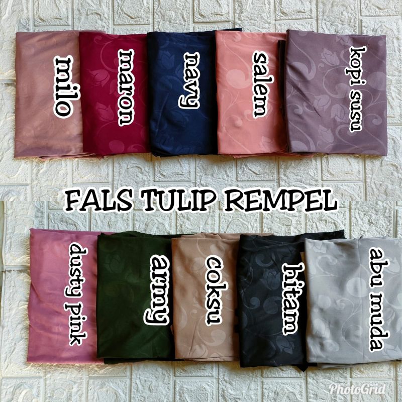 Fals Tulip Rempel // Jersey Tulip 3D // Hijab Instan