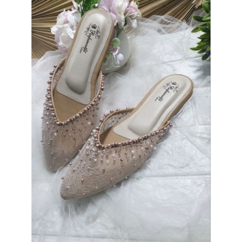 flatshoes anayya Nude brukat cream yg cantik