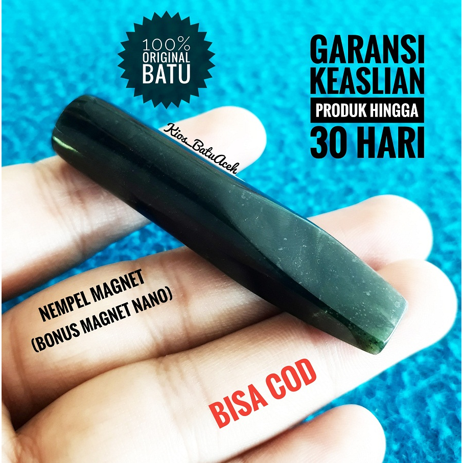 Aksesoris Batu Giok Black Jade Original Asli Aceh Bulat Cutting
