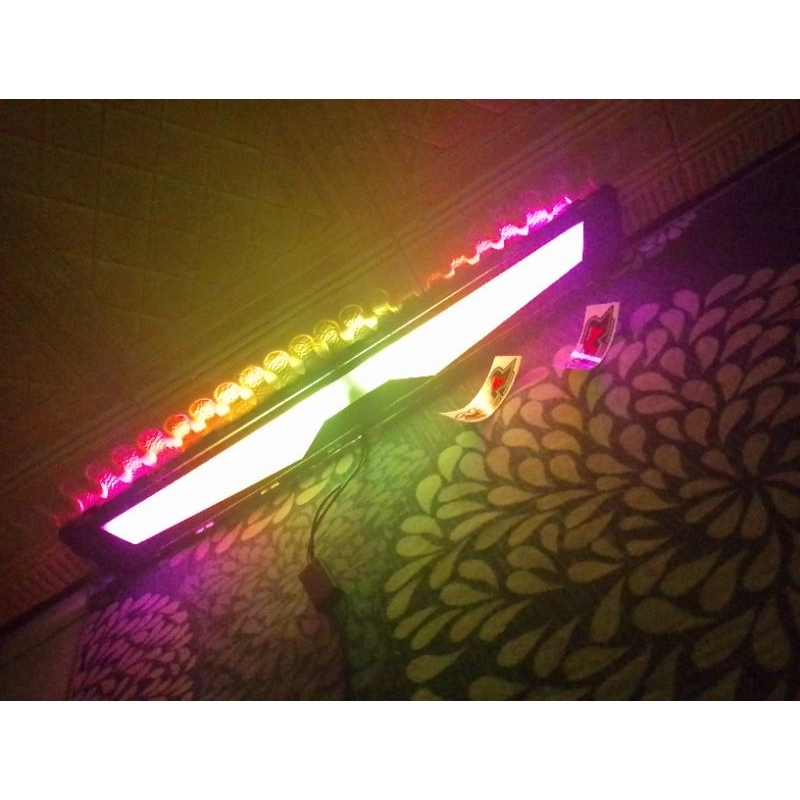 gril grenmax nyala rgb grill bemper depan jet bus JB