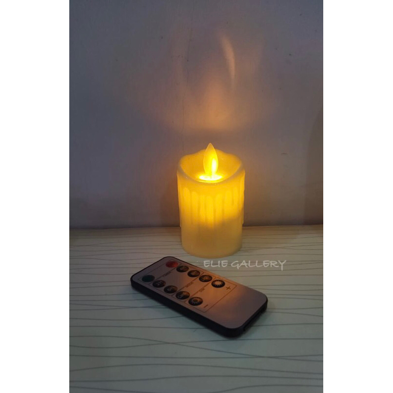 Lilin Elektrik LED SWING CANDLE LIGHT WITH REMOTE / Lilin Elektrik Nyala Goyang Dengan Motif Lilin L