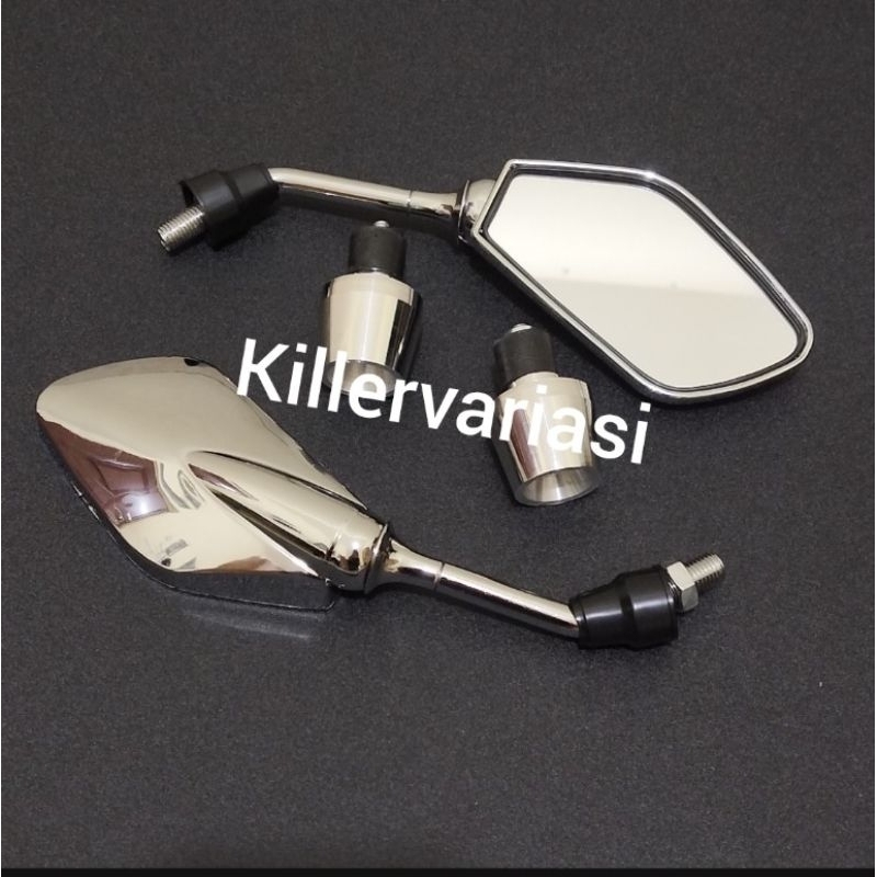 PROMO PAKET SPION + HANDGRIP + JALU STANG CHROME MIO BEAT VARIO 110/125/150 SUPRA JUPITER VEGA KHARISMA VIXION DLL