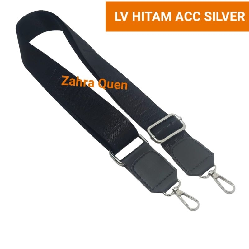 STRAP LV HITAM TALI TAS SLEMPANG MOTI LV PANJANG UKURAN 120 CM