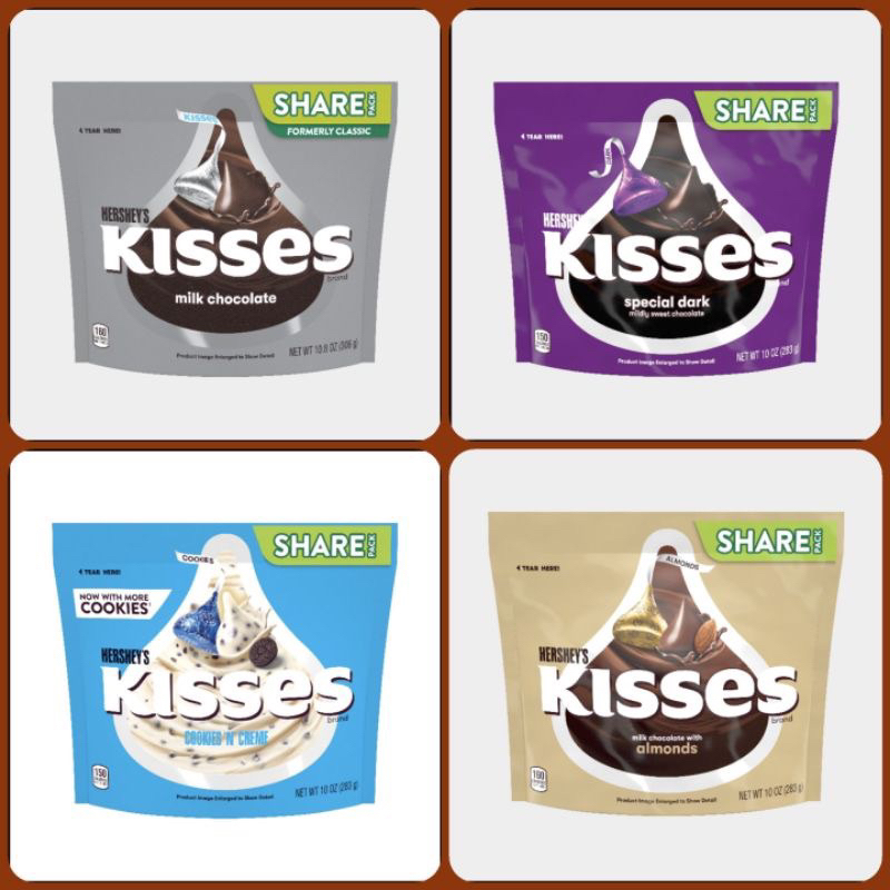 

Coklat Hershey's Kisses Chocolate Milk Special Dark Cookies N Creme Almonds Hershey Share Pack