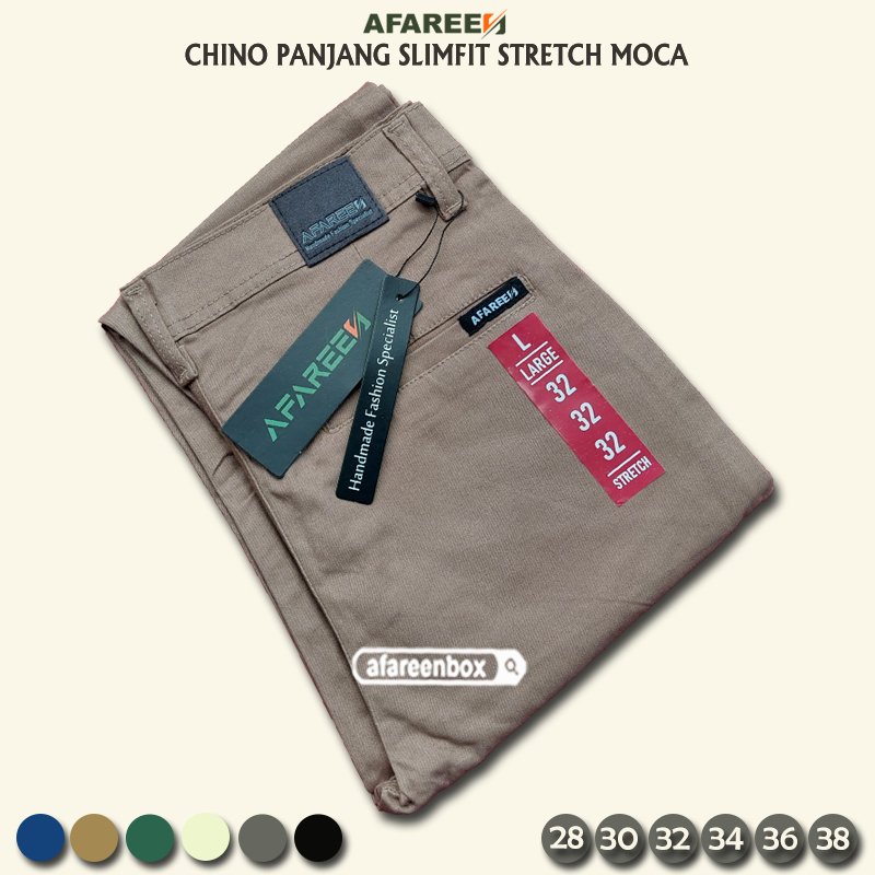 AFAREEN - Celana Chino Panjang Pria Chinos Panjang Slimfit Formal Kantor Melar