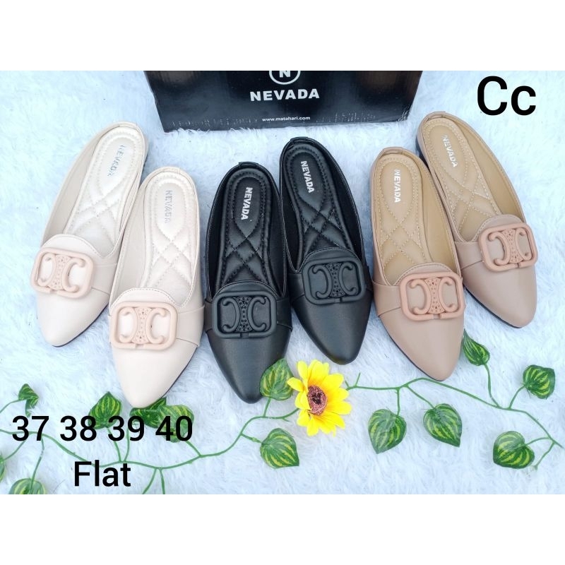 SEPATU SELOP WANITA | Wedges Nevada | Flat Shoes Merk Matahari Branded Murah | Best Seller
