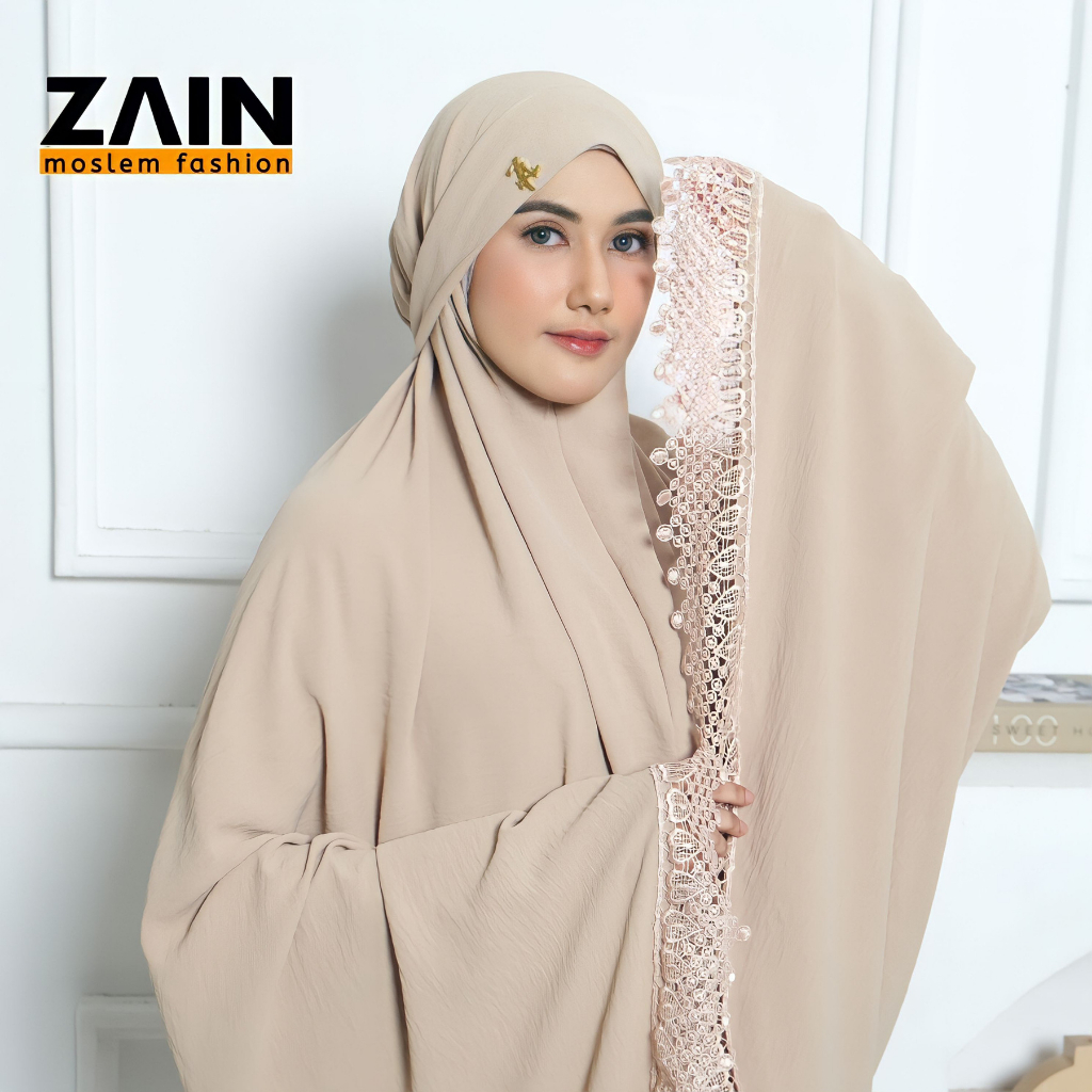 ZAIN - Mukena Dewasa Ameena 3in1 Crinkle Premium Mewah Jumbo Travel