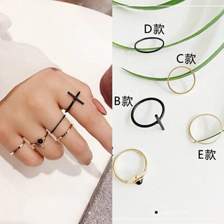 4pcs / Set Cincin Jari Telunjuk Bentuk Bulat Hati Bahan Alloy Gaya Korea Untuk Wanita