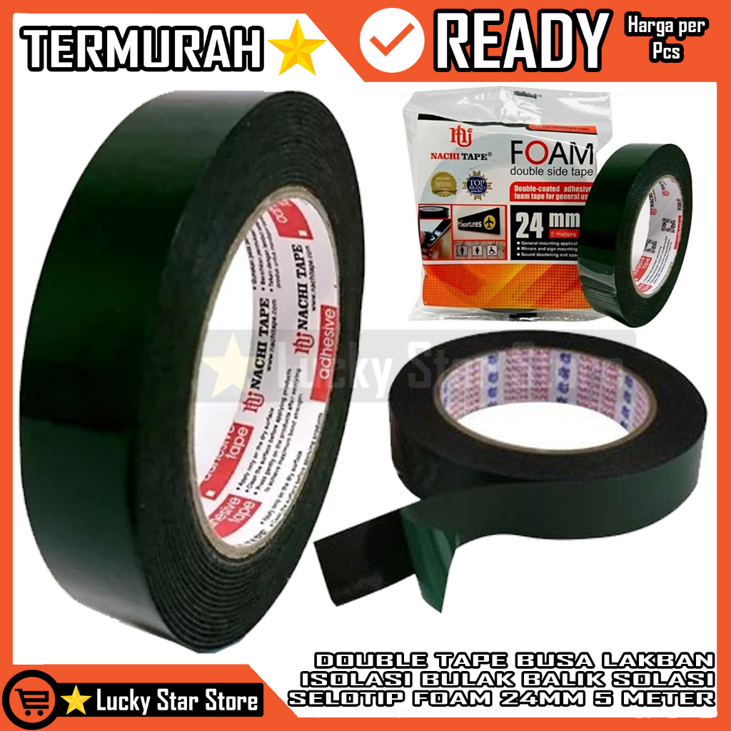 

DOUBLE FOAM TAPE DOUBEL BUSA 24 MM 5 METER 5M SOLATIP LAKBAN HIJAU ROLL ISOLASI BULAK BALIK DOBEL DOUBEL DOUBLE SELOTIP PLAKBAN BOLAK DABEL DAUBLE SOLASI SOLASIBAN ROLL IJO NACHI SELATIP MASKING PACKING SELASIBAN SOLASIBAN PEREKAT LEM LIM BESAR GULUNG