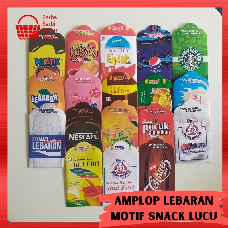 

AMPLOP LEBARAN MOTIF VARIAN SNACK LUCU UKURAN MEDIUM SUDAH DI LEM 1 PACK ISI 10