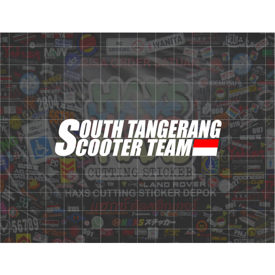Cutting Sticker  South Tangerang Scooter Team Ukuran 9 x 2 Cm