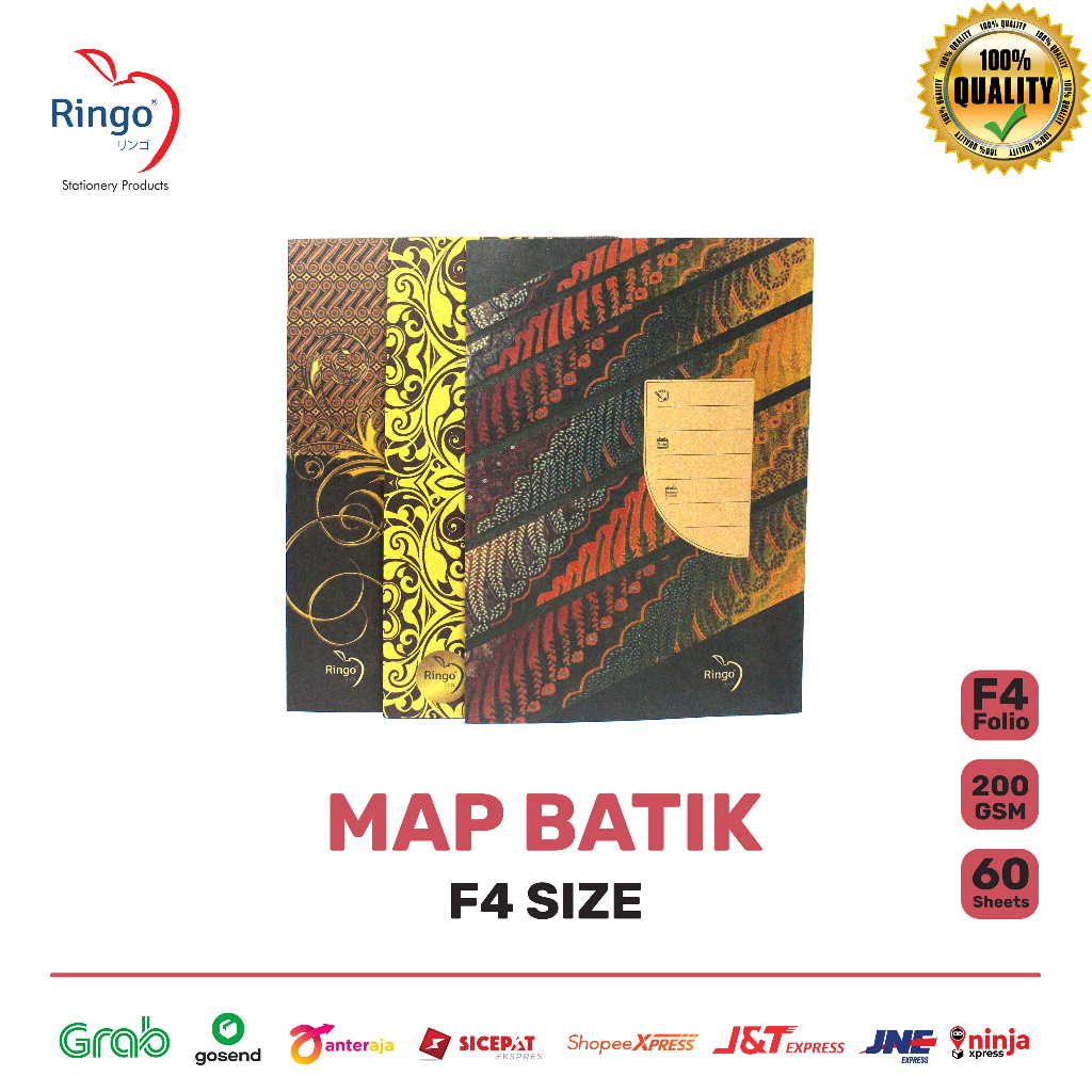 

RINGO Stop Map Kertas Dokumen Folio Ukuran F4 Motif Batik