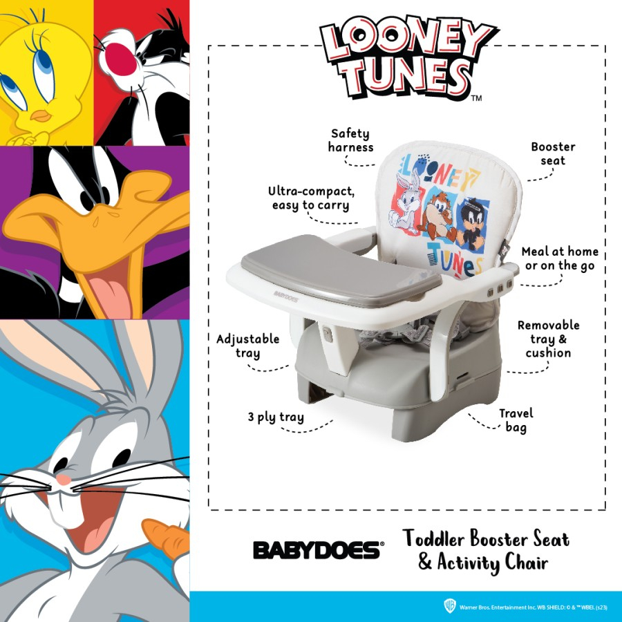 BABYDOES Booster Seat &amp; Activity Chair Looney Tunes