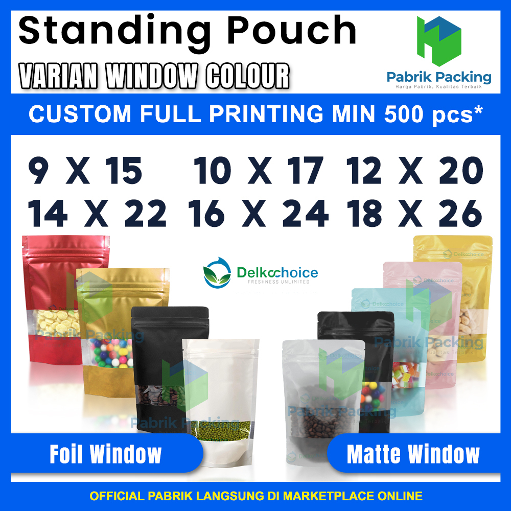 Standing Pouch FOIL & MATTE Plastik Klip Kemasan Makanan DELKOCHOICE