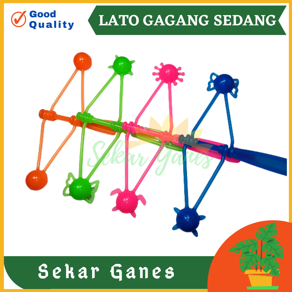 LUSINAN Isi 12pcs Lato Lato Gagang Besar Sedang Kecil Ukuran 20cm 13cm 9cm Latto-Latto Matic Tek Tek Mainan Anak Plastik