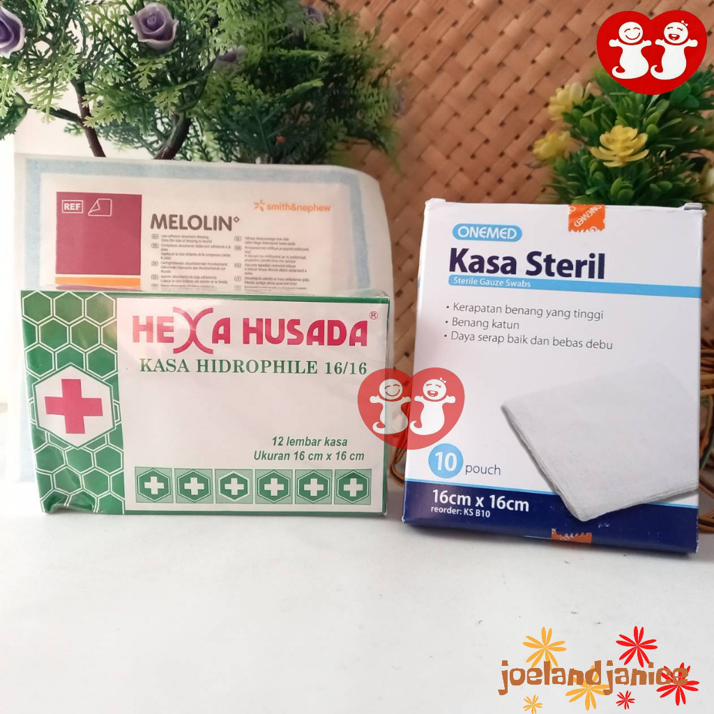 Plester Mengeringkan Luka / Kasa Steril / Melolin / Onemed Kasa Steril / Kasa Kotak 16x16cm isi 12lembar Hexa Husada