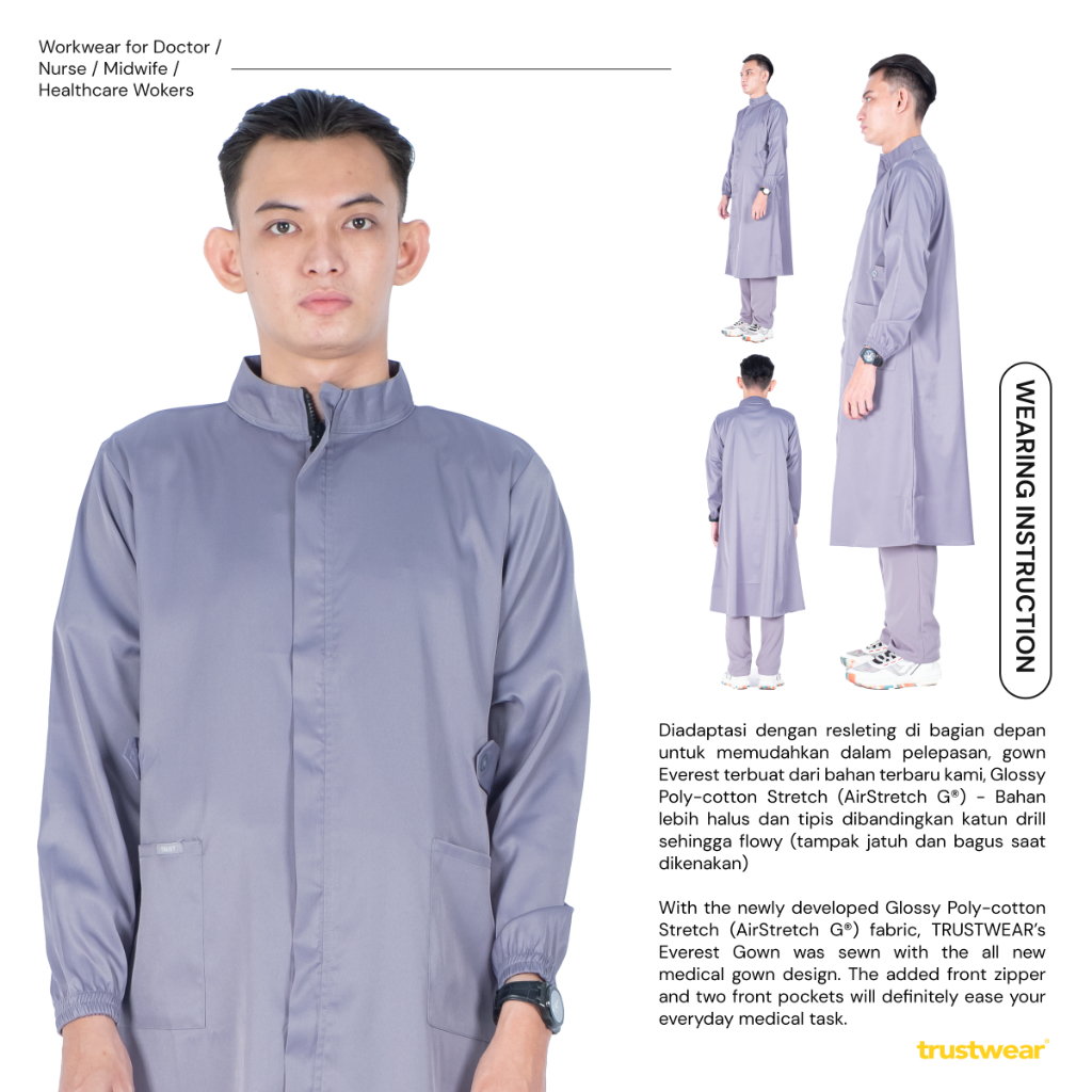 Surgical Gown / Gaun Operasi / Gaun OK Dokter Perawat Model EVEREST