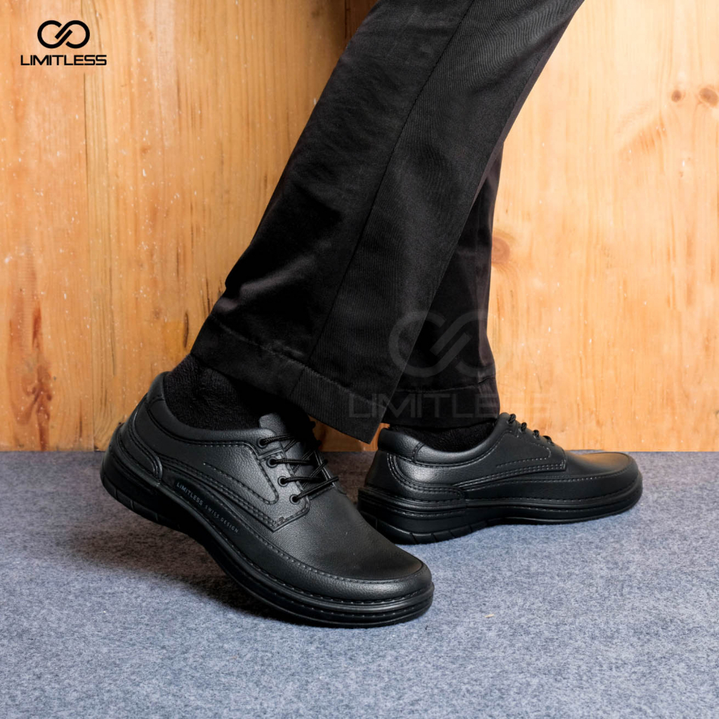 Sepatu Pantofel Pria CRUZZ Formal Elegan Sepatu Fantofel Cowok Hitam Kerja Kantor Fashionable