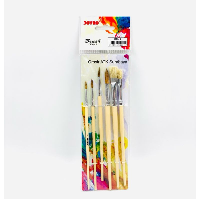 

Kuas Gambar Lukis Cat Air Acrylic Set Joyko 6 Kuas BR-1 / BR 1