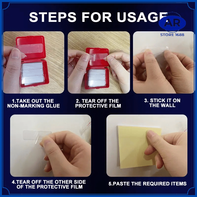 AR STICKER DOUBLE TAPE ISI 60 PCS / TAPE PEREKAT 2 SISI TRANSPARAN BOX ISI 60 PCS / DOUBLE TAPE NANO / STICKER DOUBLE TAPE GEL / GEL AKRILIK PEREKAT