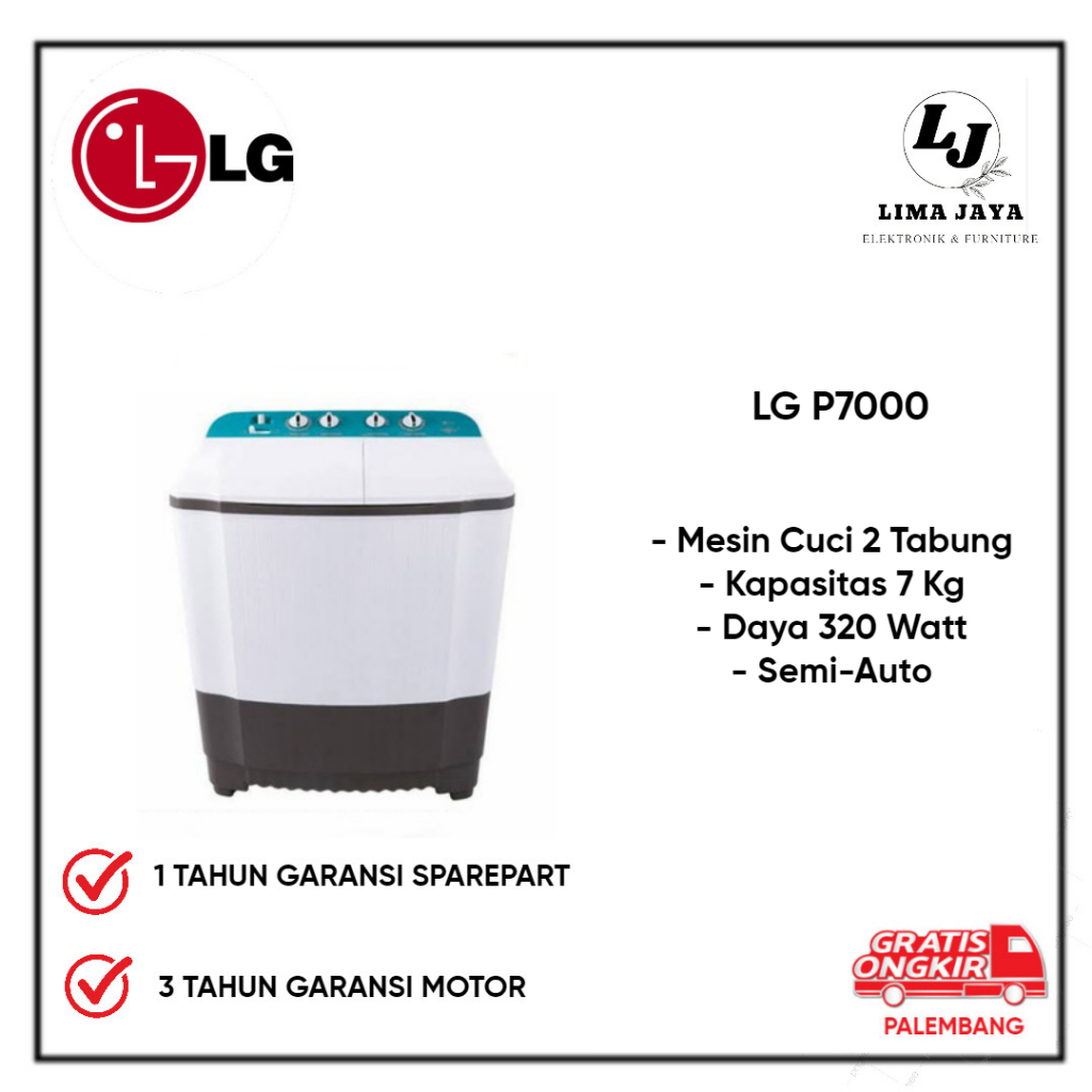 Mesin Cuci 2 Tabung LG P7000 Mesin Cuci Dua Tabung LG 7 Kg