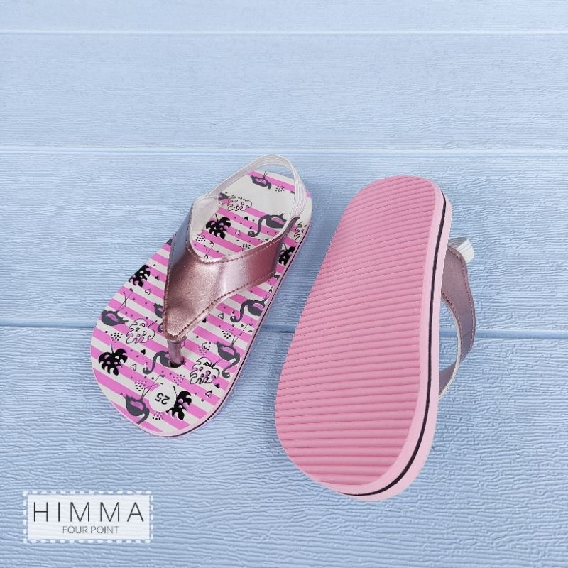 SANDAL ANAK PEREMPUAN Jepit Spons Flamingo | SANDAL BALITA | SANDAL BAYI TALI BELAKANG KARET