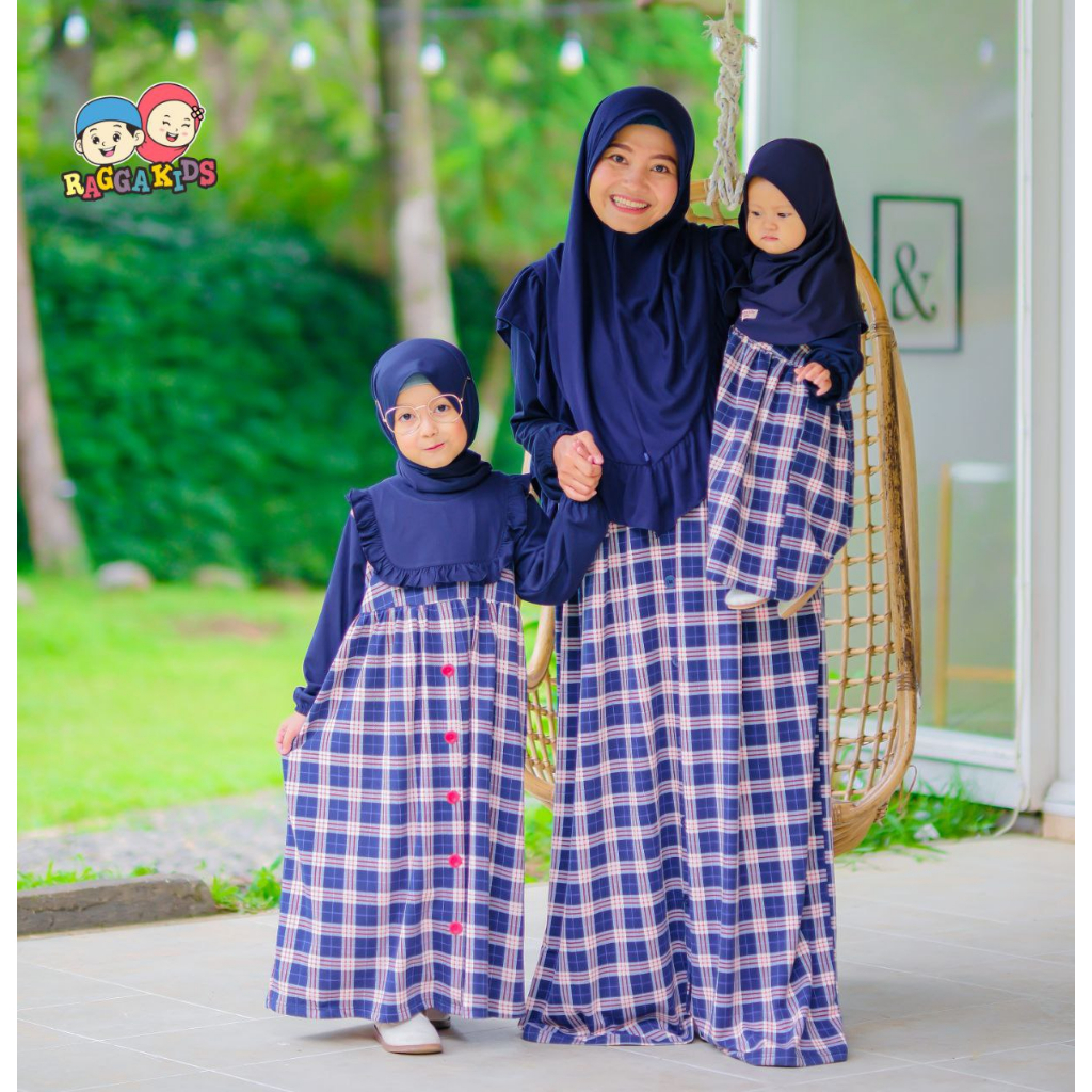 Gamis Wanita Couple Sarimbit Remaja Dewasa Raggakids motif kotak