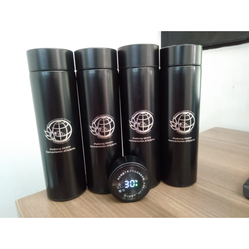 TUMBLER CUSTOM ECERAN GROSIR Tumbler Sakura Life Tutup LED 500ml + grafir cetak Nama Logo Laser Grafir Souvenir Promosi