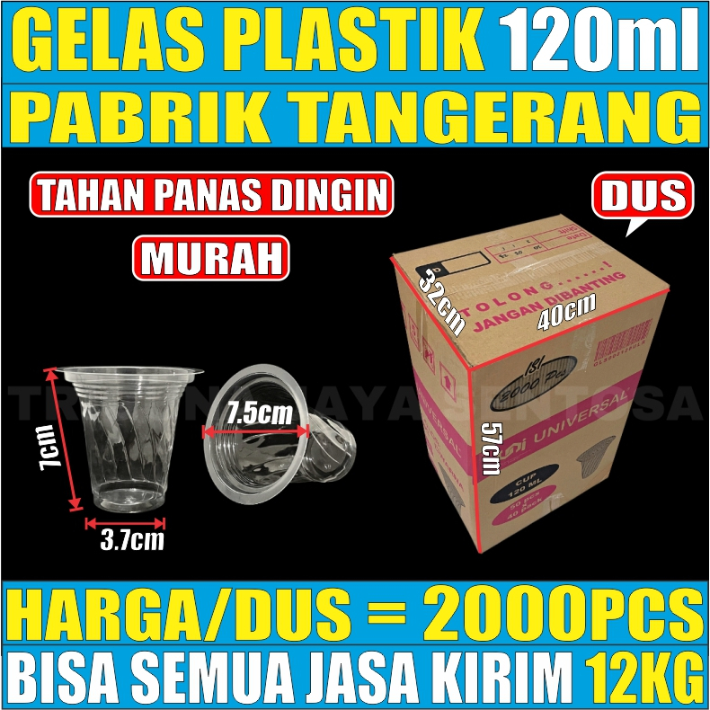 Gelas Plastik 120ml Cup Ice Cream Es krim Jasuke Per Dus Semua Jasa Kirim