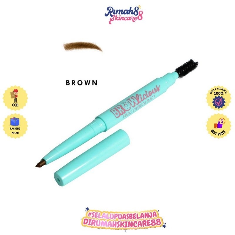 MARSHWILLOW Pensil Alis Browlicious Matic Eyebrow Brown by Natasha Wilona