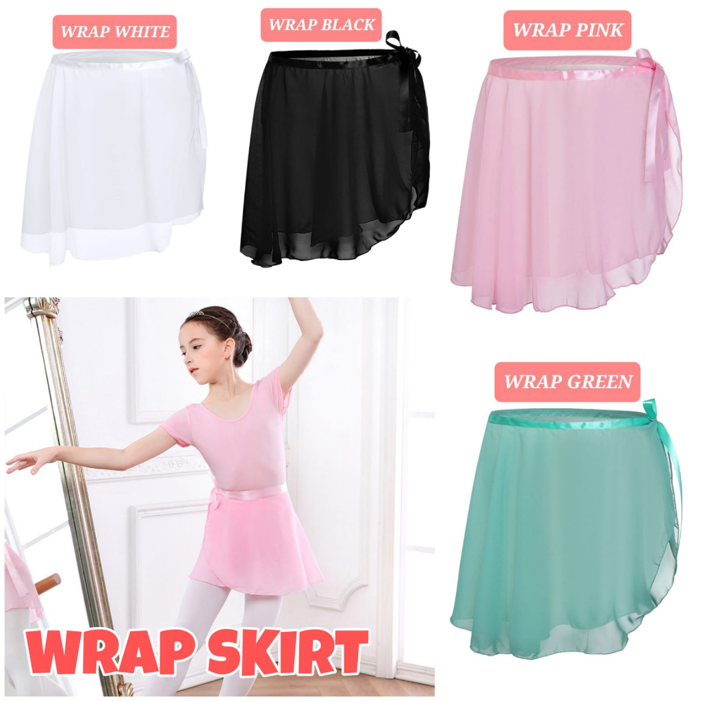 ROK BALET TUTU WRAP SKIRT SERAGAM BALET ANAK PENUTUP LEOTARD BALLERINA BAJU SENAM GYMNASTIC ICE SKATE ANAK IMPOR