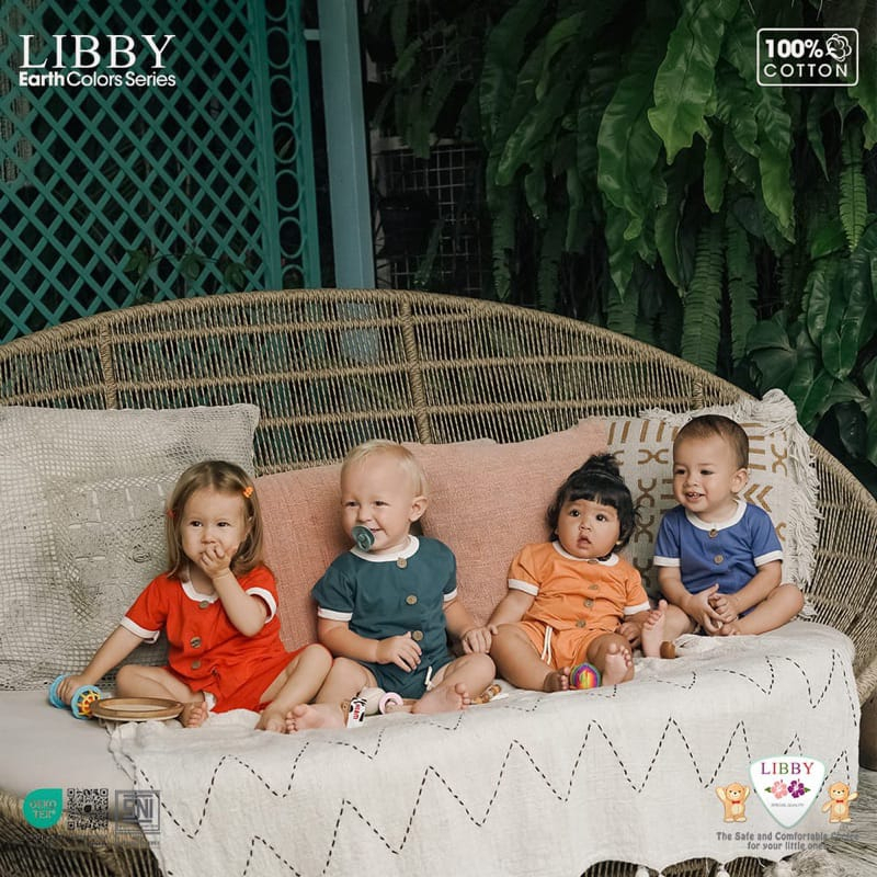 LIBBY EARTH ROCCO SET PENDEK / ROCCO SET PANJANG Setelan Baju Pendek Kancing Depan + Celana Pendek