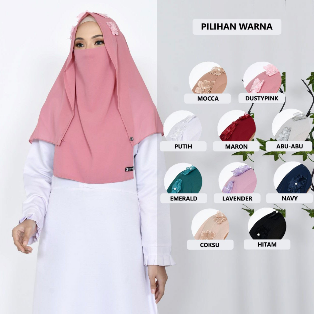 JILBAB VEIL YASMINE NIQAB CADAR TALI MEWAH SYARI / HIJAB NIQAB / NIQAB CADAR