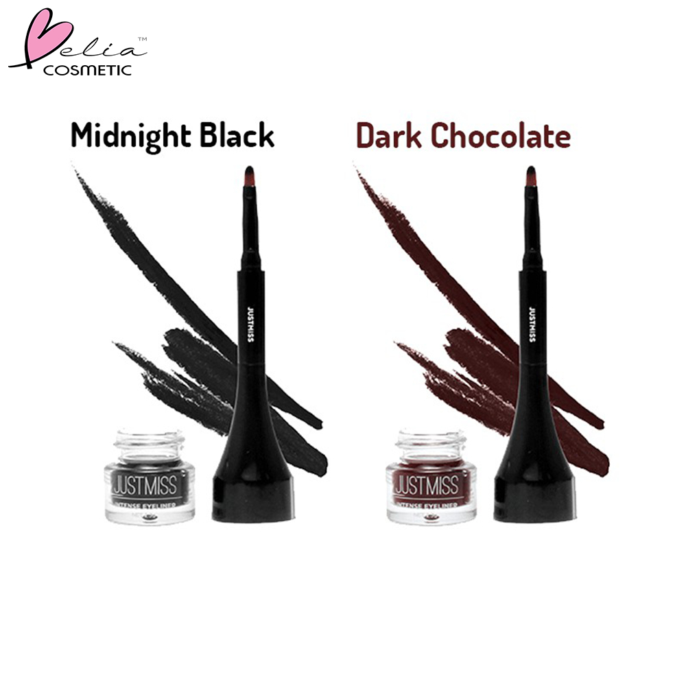 ❤ BELIA ❤ JUST MISS Eyeliner Gel Tahan Air Dengan Aplikator 2.3g Intense Eyeliner With Brush | BPOM