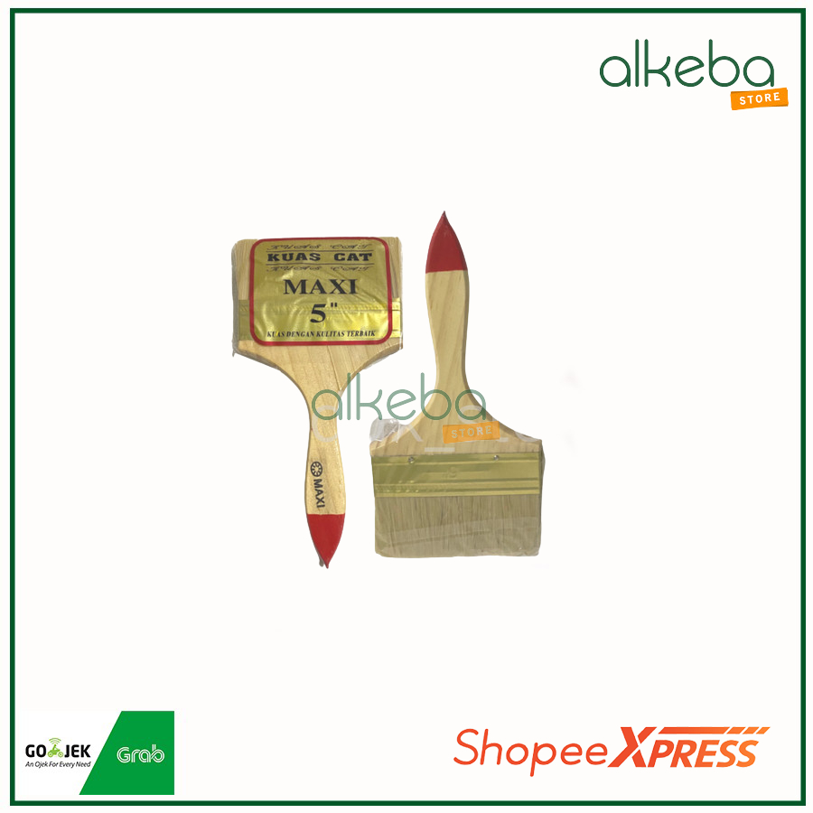 Kuas Cat Tembok 5 inch Paint Brush Gagang Kayu Kuas 5"