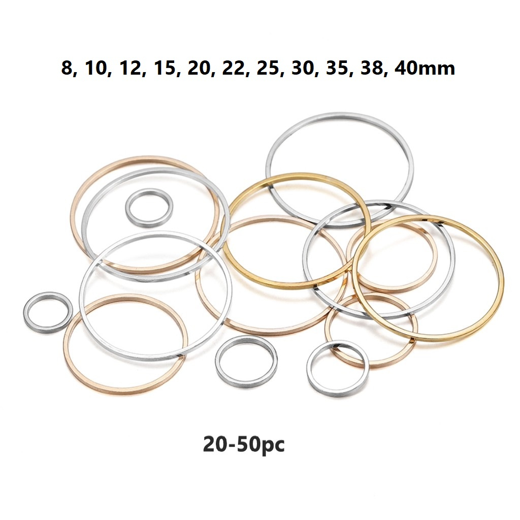 Konektor Anting Ring Tertutup Uk 8-40mm, Harga/20-50pc