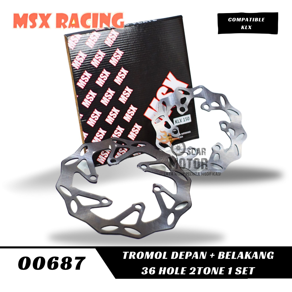 TROMOL SET KLX DEPAN BELAKANG TWOTONE 36 LOBANG -BONUS PIRINGAN KOMPLIT-